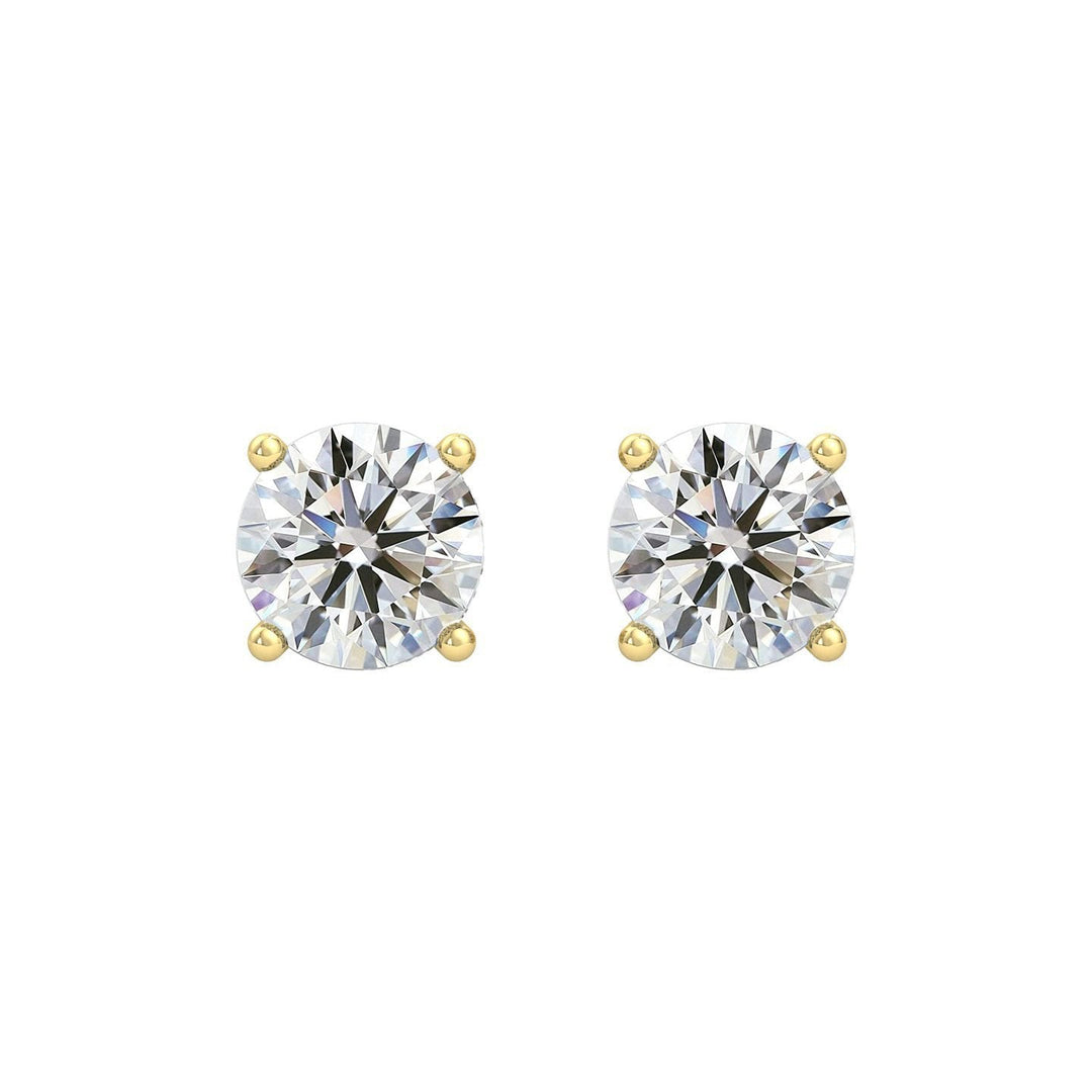 2 Carat Diamond Stud Solitaire Earrings (1 carat each)