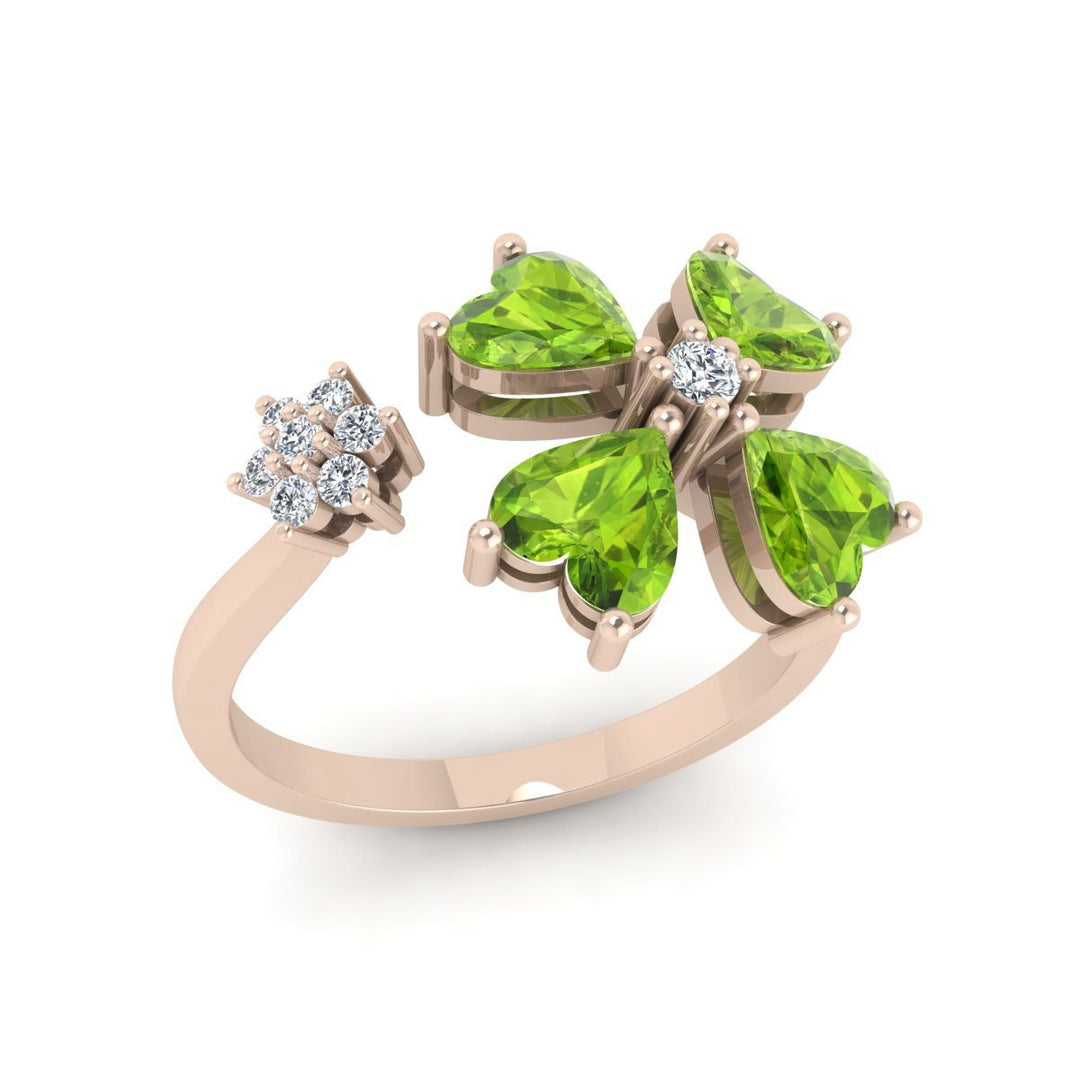 Blossom Peridot Diamond Ring