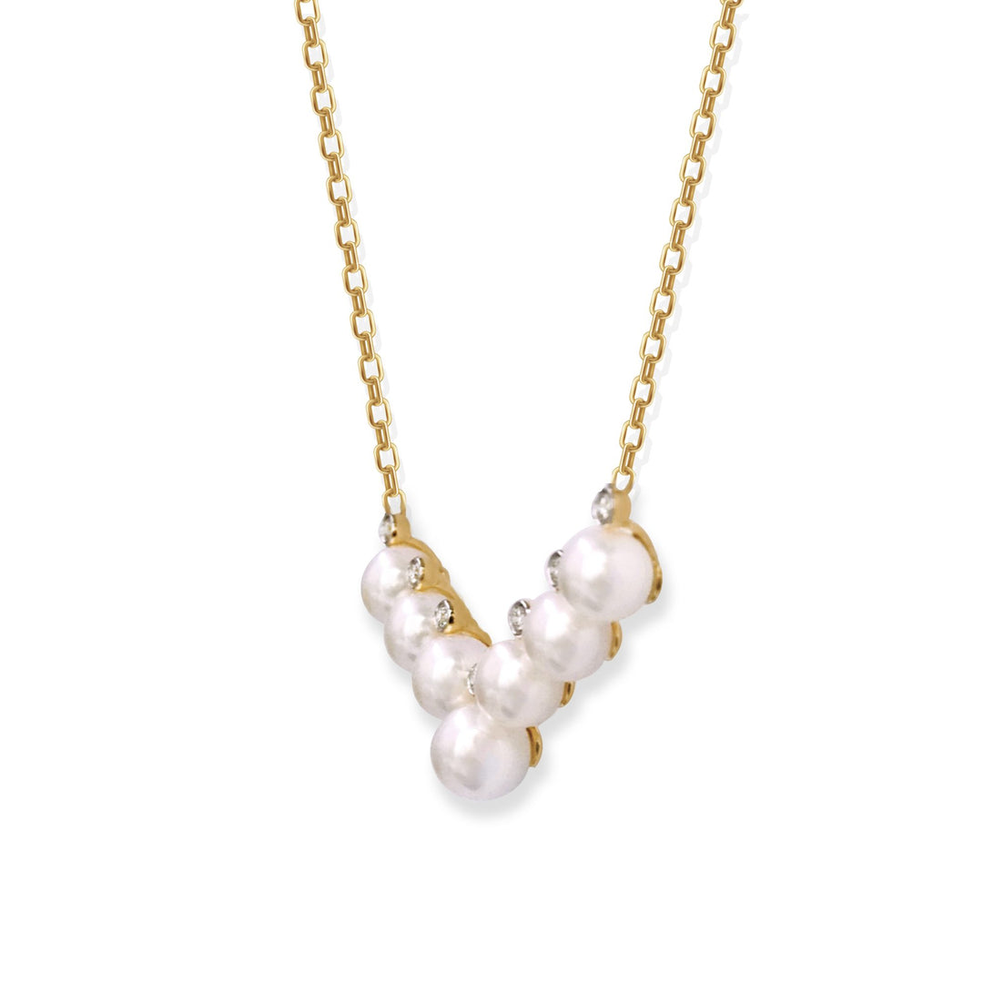 Seven Pearls Diamond Necklace