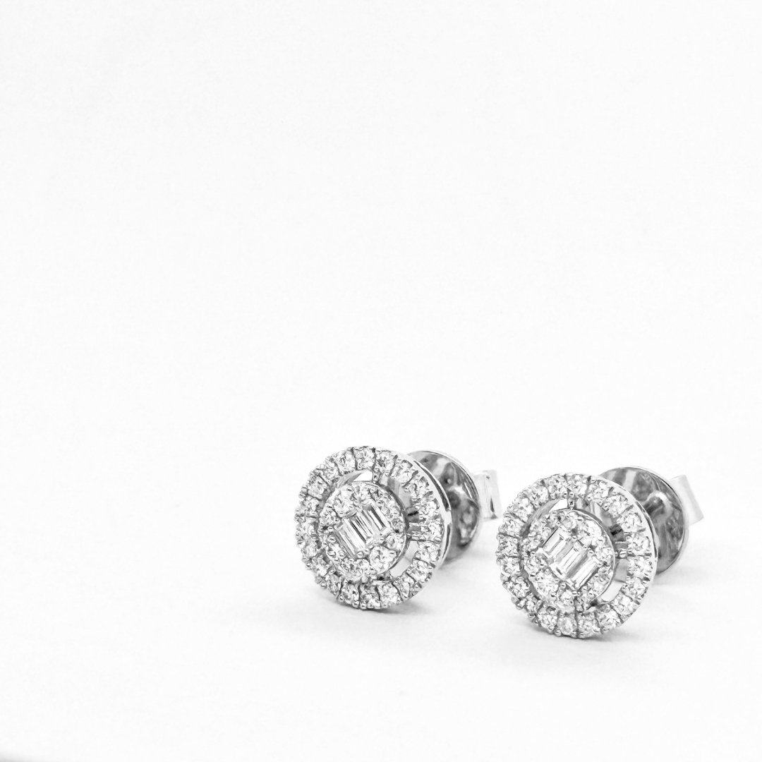 Baguette Diamond Stud Earrings