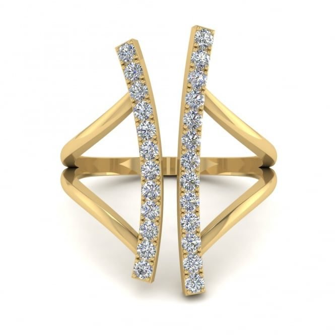 Double Band Channel Diamond Ring