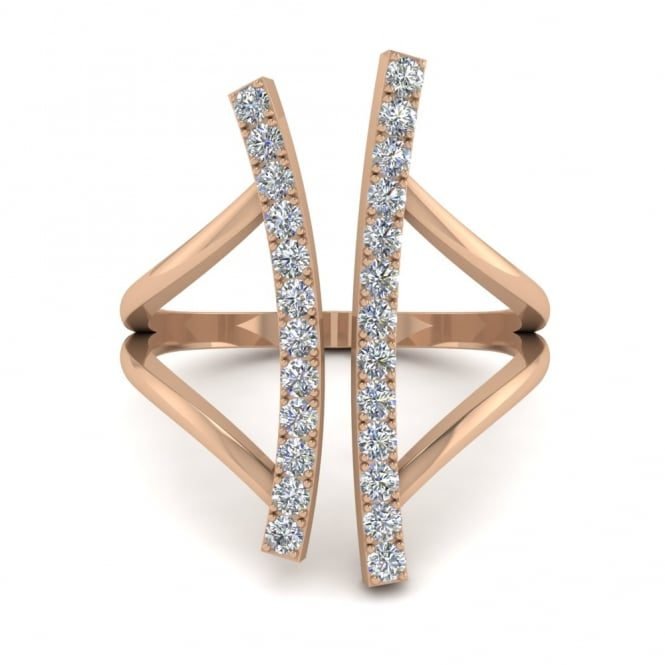 Double Band Channel Diamond Ring