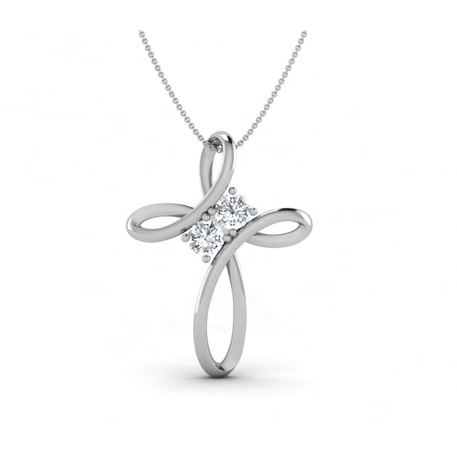 Cross Solitaire Diamond Pendant