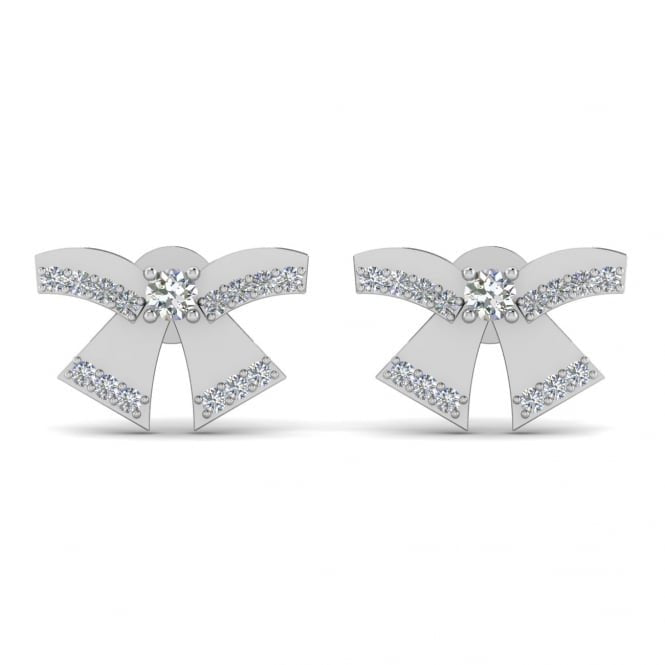 Delicate Ribbon Diamond Earrings