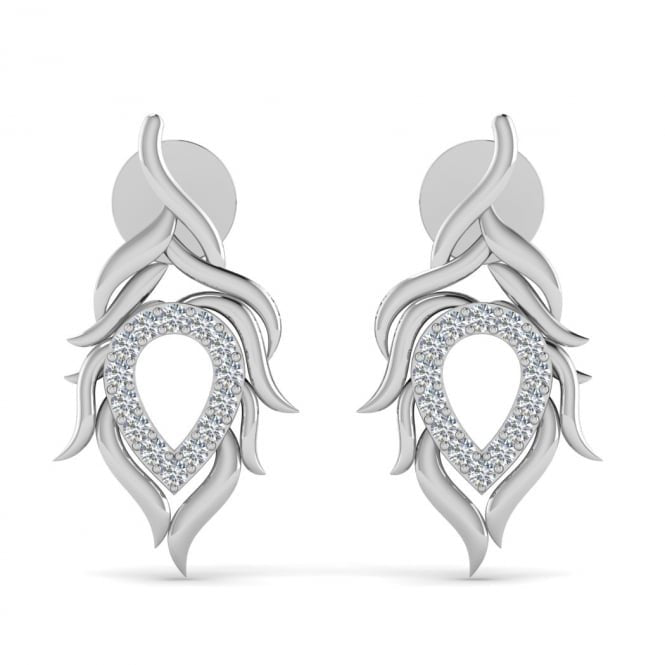 Delicate White Gold Diamond Earrings