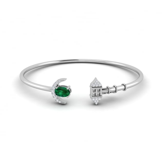 Star-moon Charm Cuff Bangle