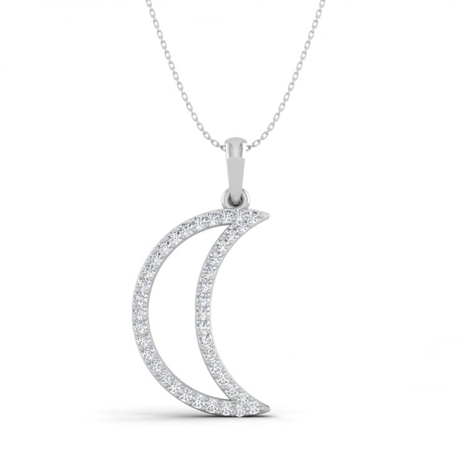 Half-Moon 18K Diamond Pendant