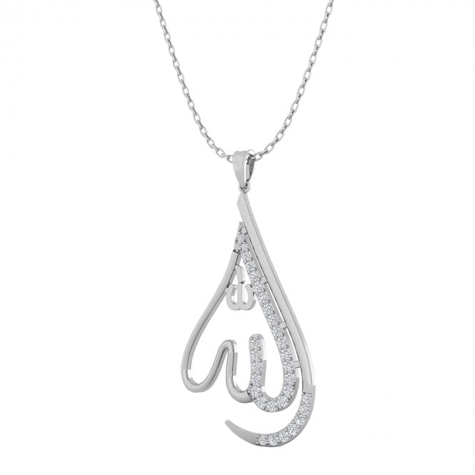 Classic Islamic Allah Half Moon Pendant