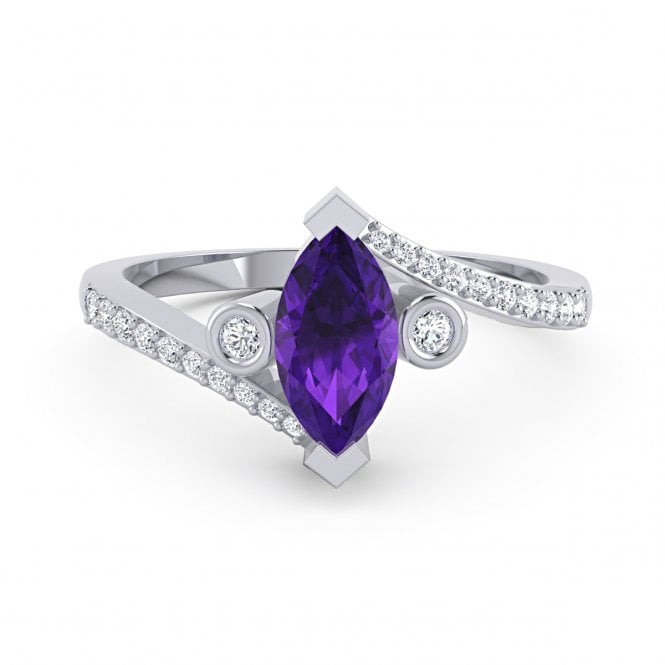 Amethyst Marquise Diamond Ring