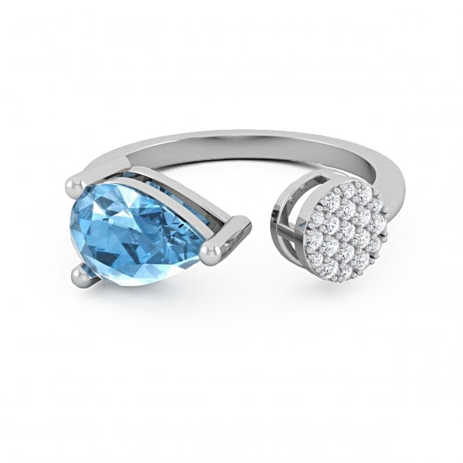 Celestial Blue Topaz Diamond Ring