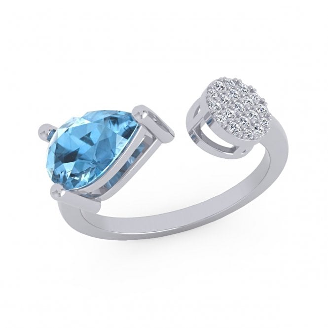 Celestial Blue Topaz Diamond Ring