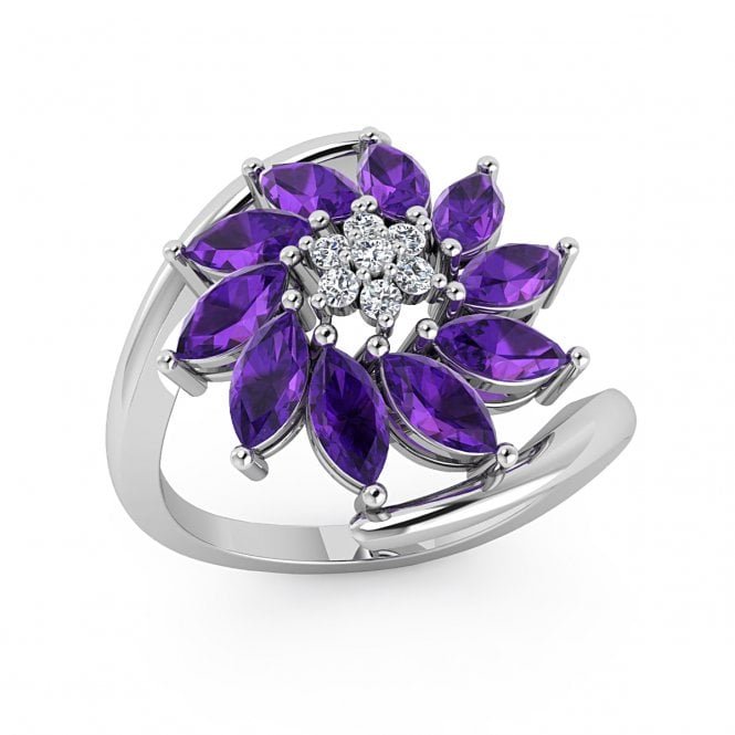 Flora Twirl Deep Amethyst Ring