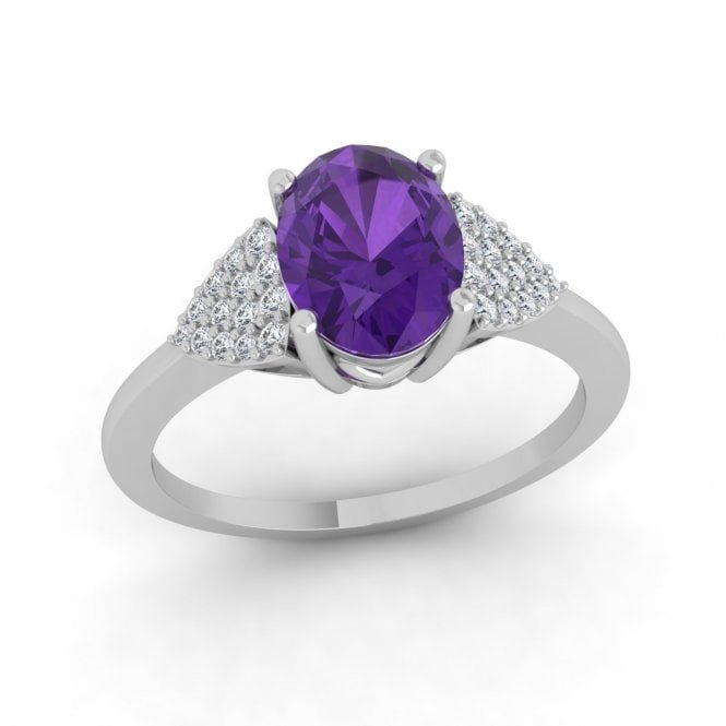 Dainty Amethyst 18k Cocktail Ring