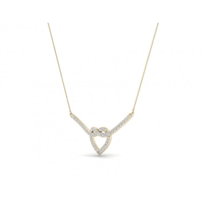 Heart Knot Diamond Necklace