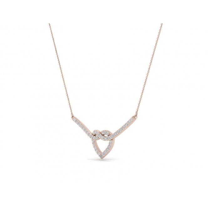 Heart Knot Diamond Necklace