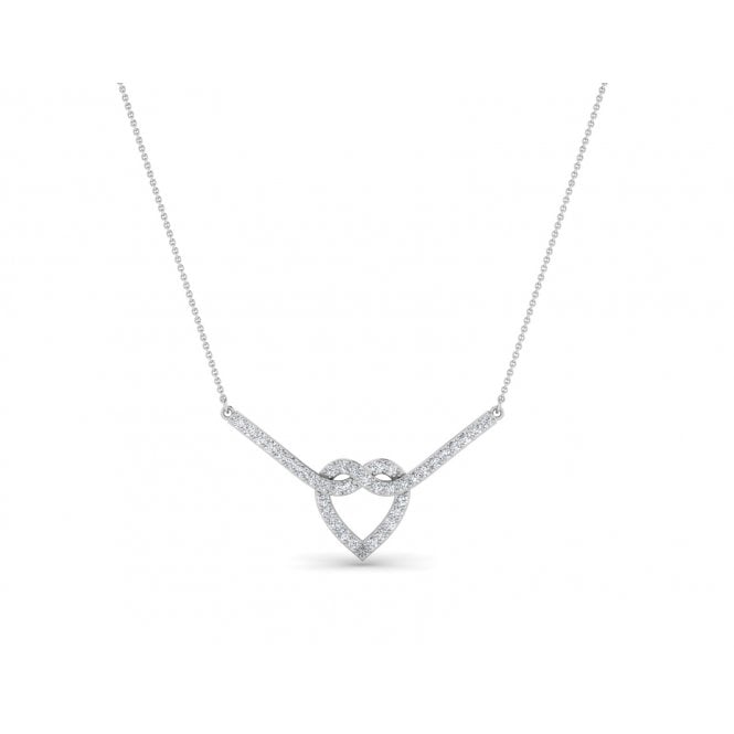 Heart Knot Diamond Necklace