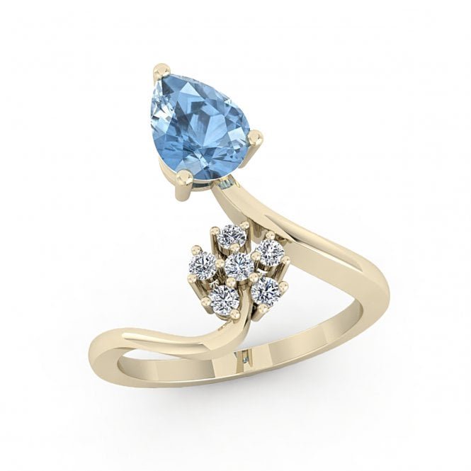 Blue Topaz Floral Ring