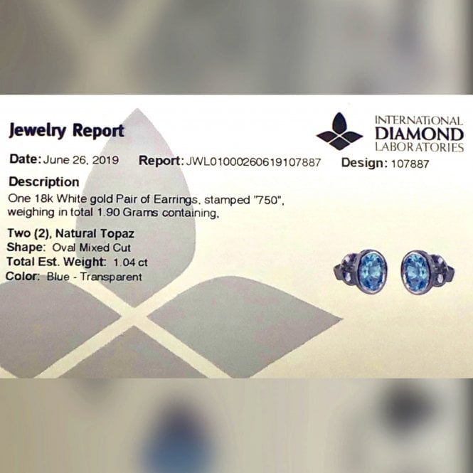 18K Blue Topaz Stud Earrings