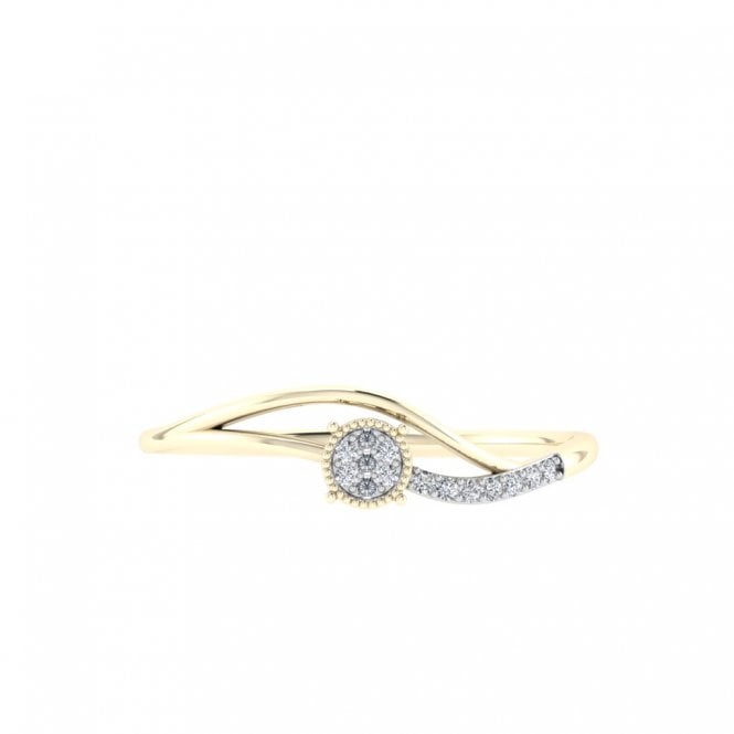 Chic Milgrain Gold Diamond Ring