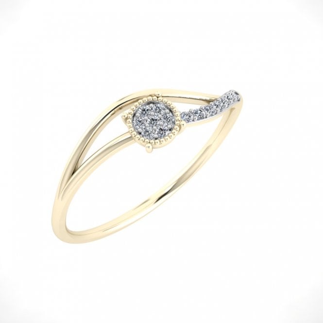 Chic Milgrain Gold Diamond Ring