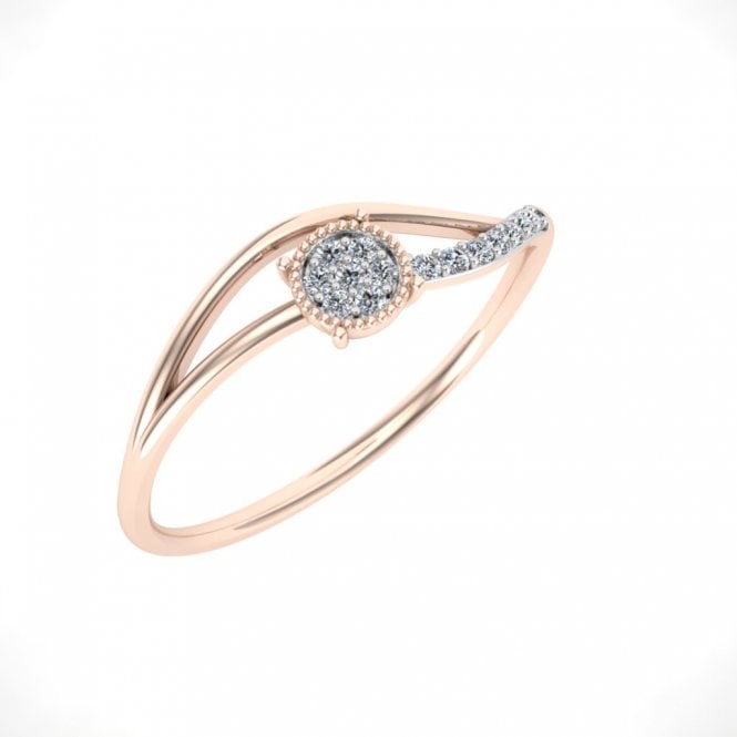 Chic Milgrain Gold Diamond Ring