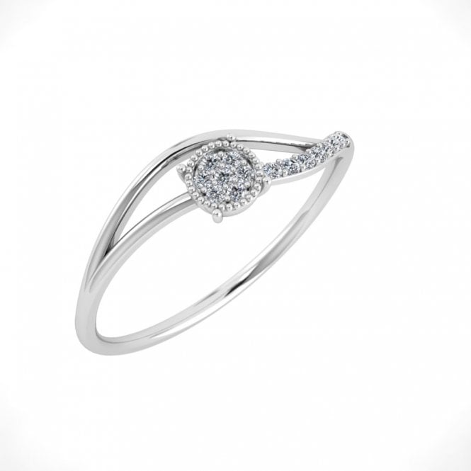 Chic Milgrain Gold Diamond Ring