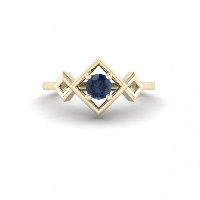 Delicate Band Blue Sapphire Ring