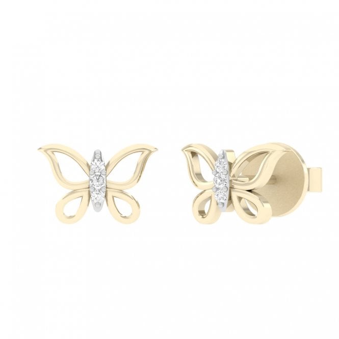 Delicate Butterfly Diamond Earrings