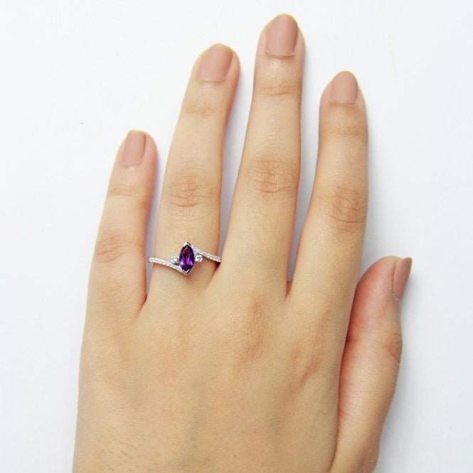Amethyst Marquise Diamond Ring