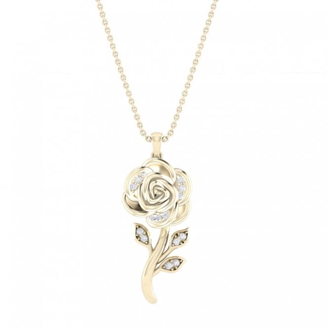 Rose Flower Diamond Pendant