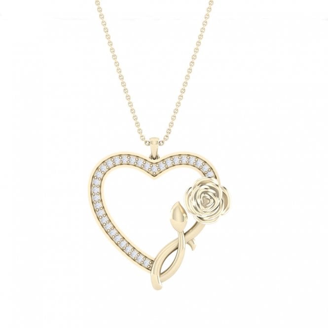 Rose Heart Diamond Pendant