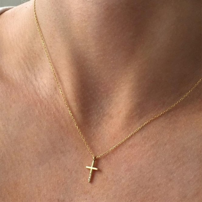 18K Cross Diamond Pendant