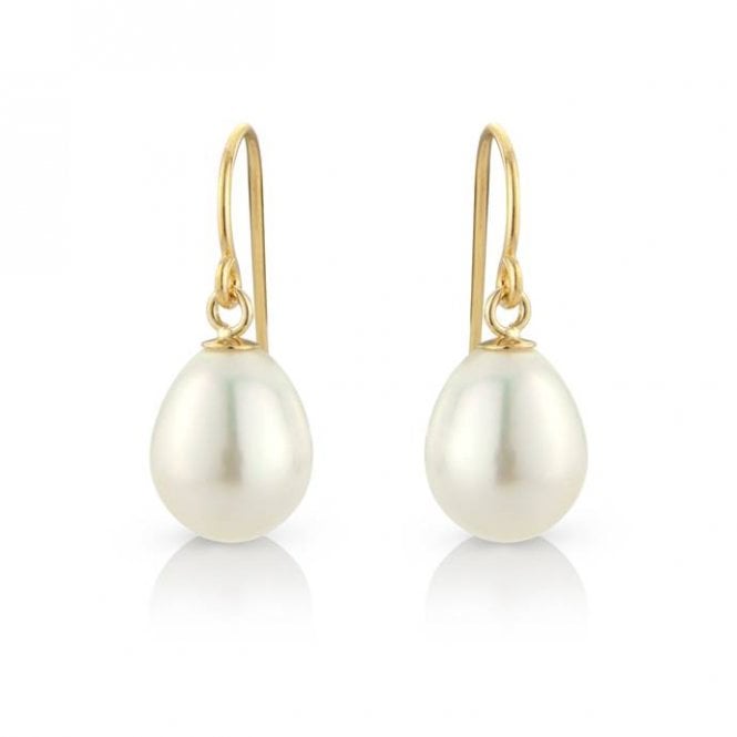 Natural Pear-Shaped Pearl Hoop Earrings