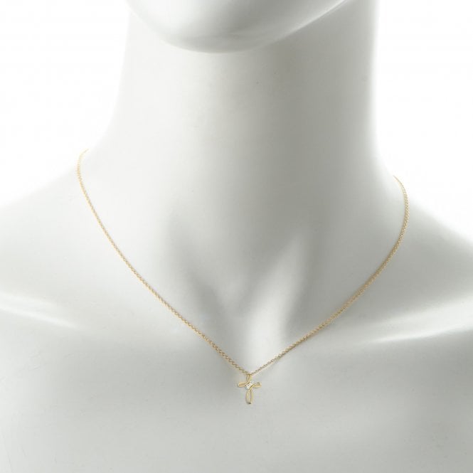 Cross Solitaire Diamond Pendant