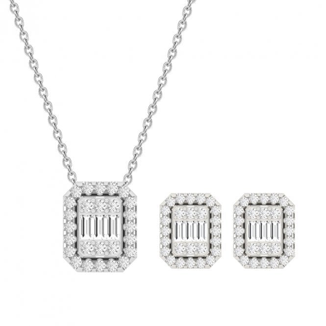 Baguette White Diamond Set