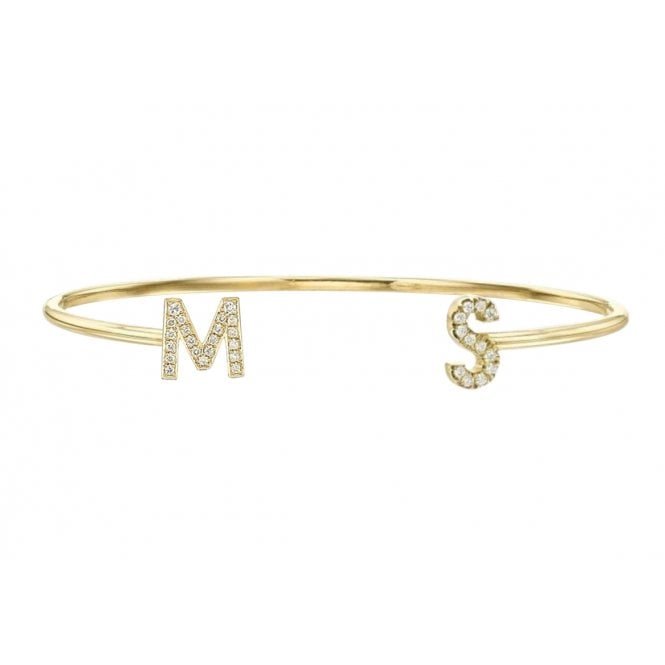 18k Personalized Double Initial Bangle