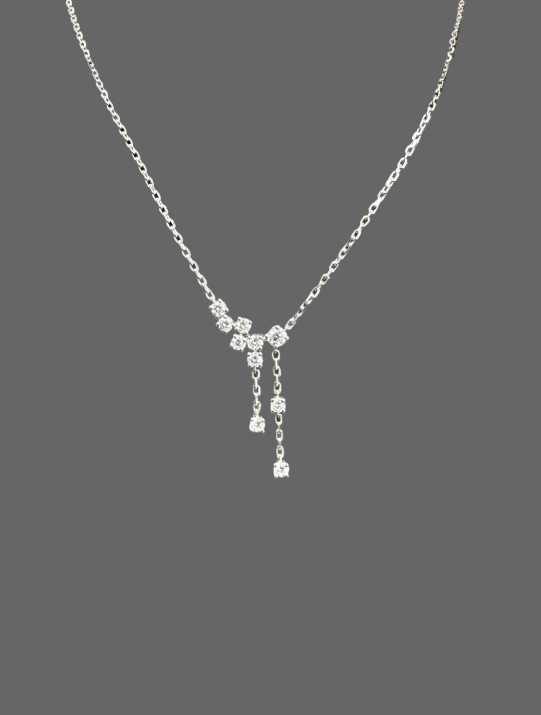 Starry falling diamond necklace