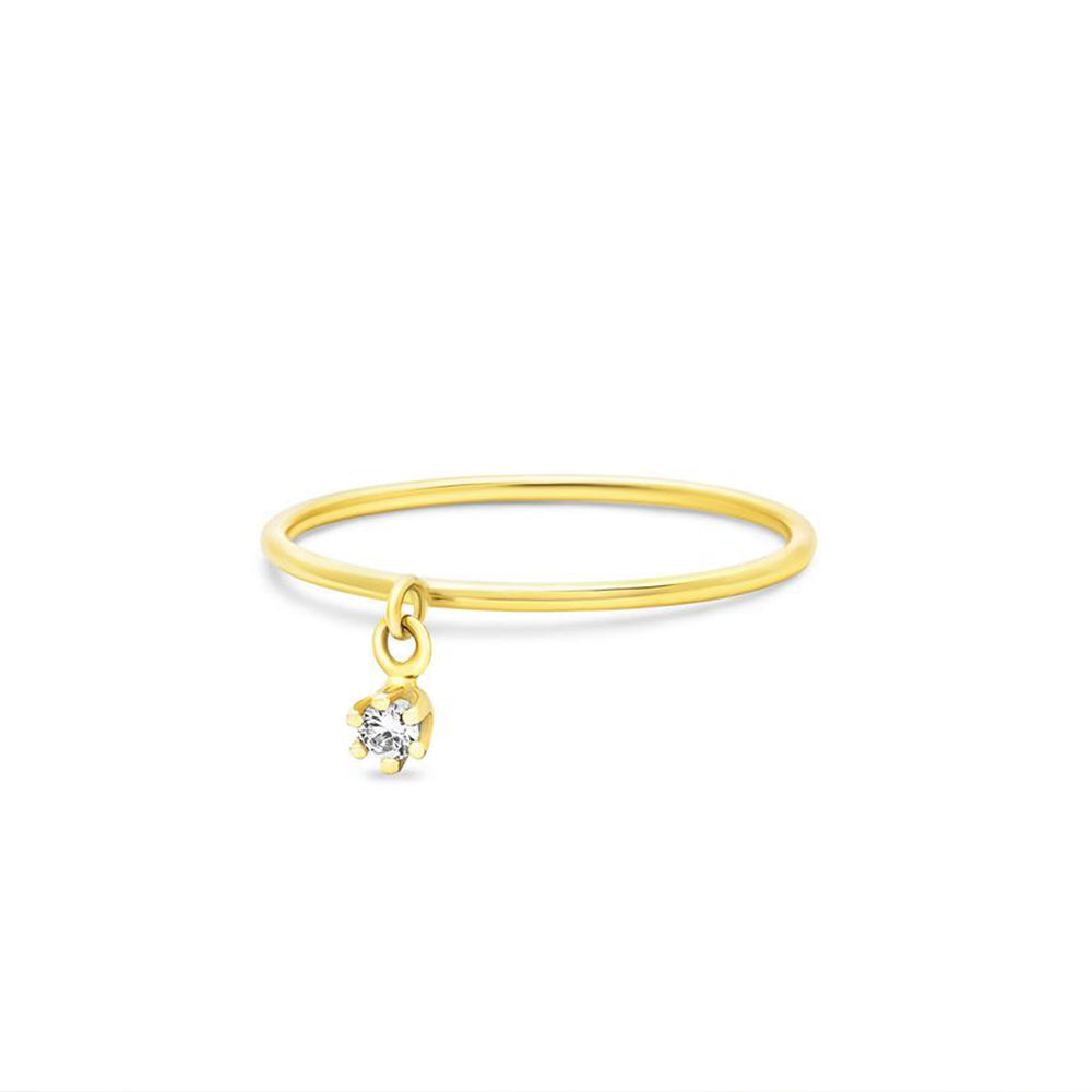 Minimalist Diamond Drop Ring