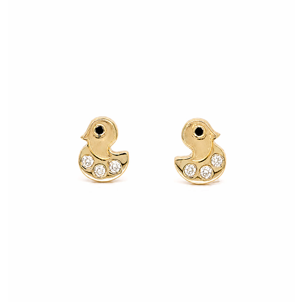 Diamond Duck Stud Earrings