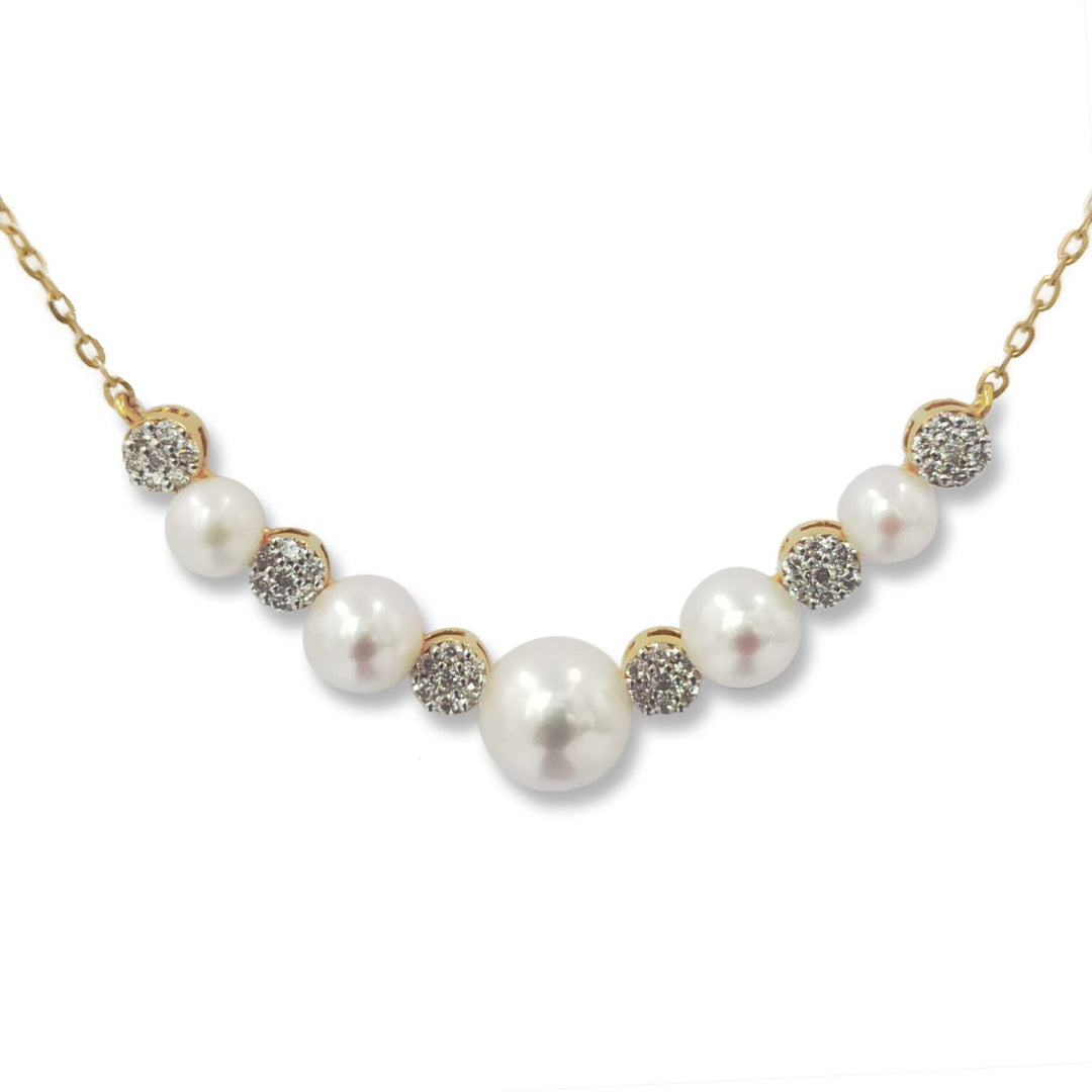 Five Pearls Diamond Necklace