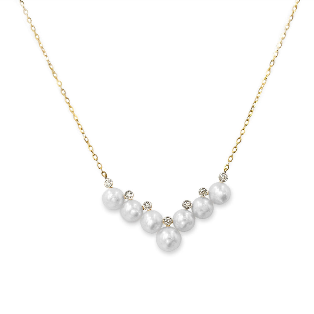 Seven Pearls Diamond Necklace