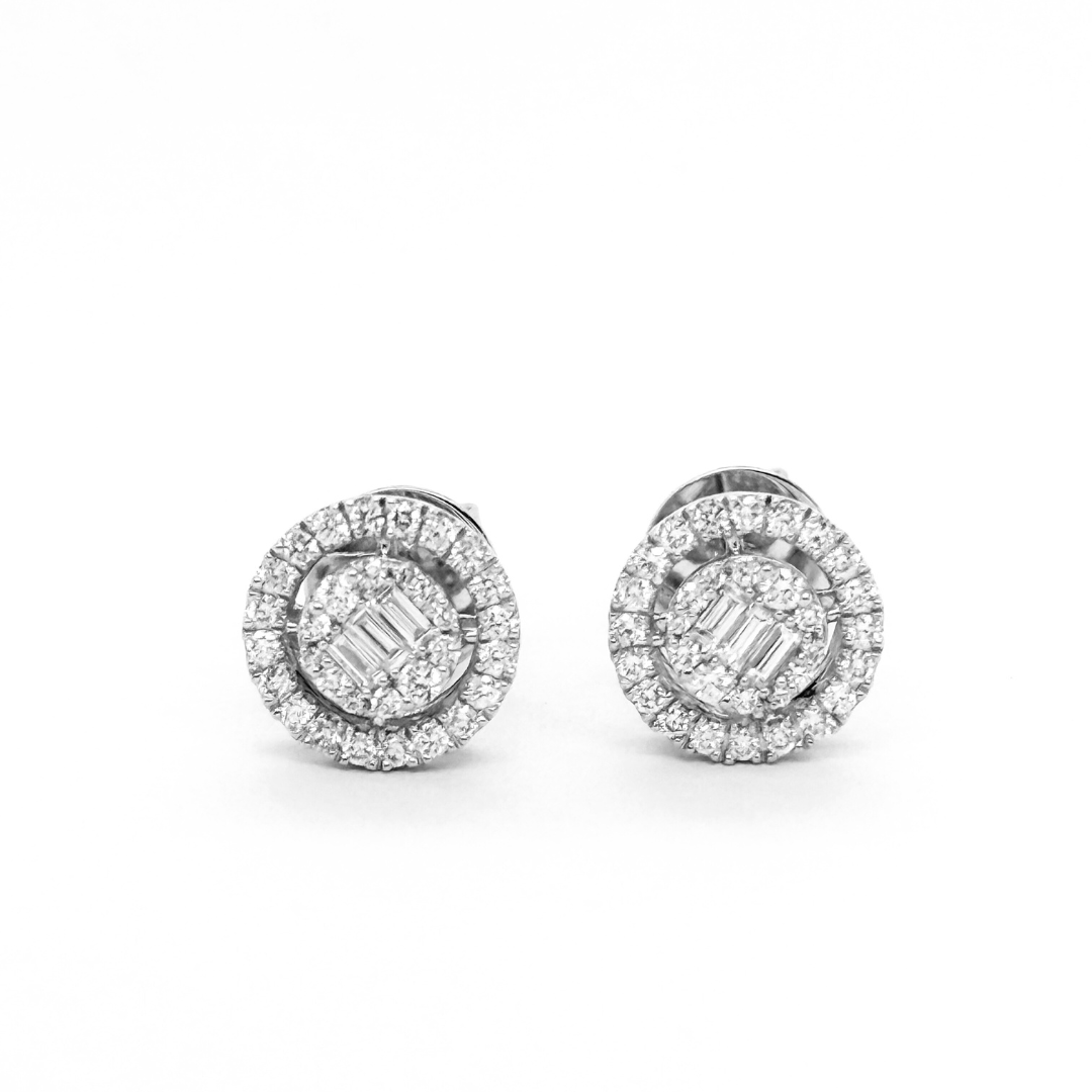 Baguette Diamond Stud Earrings