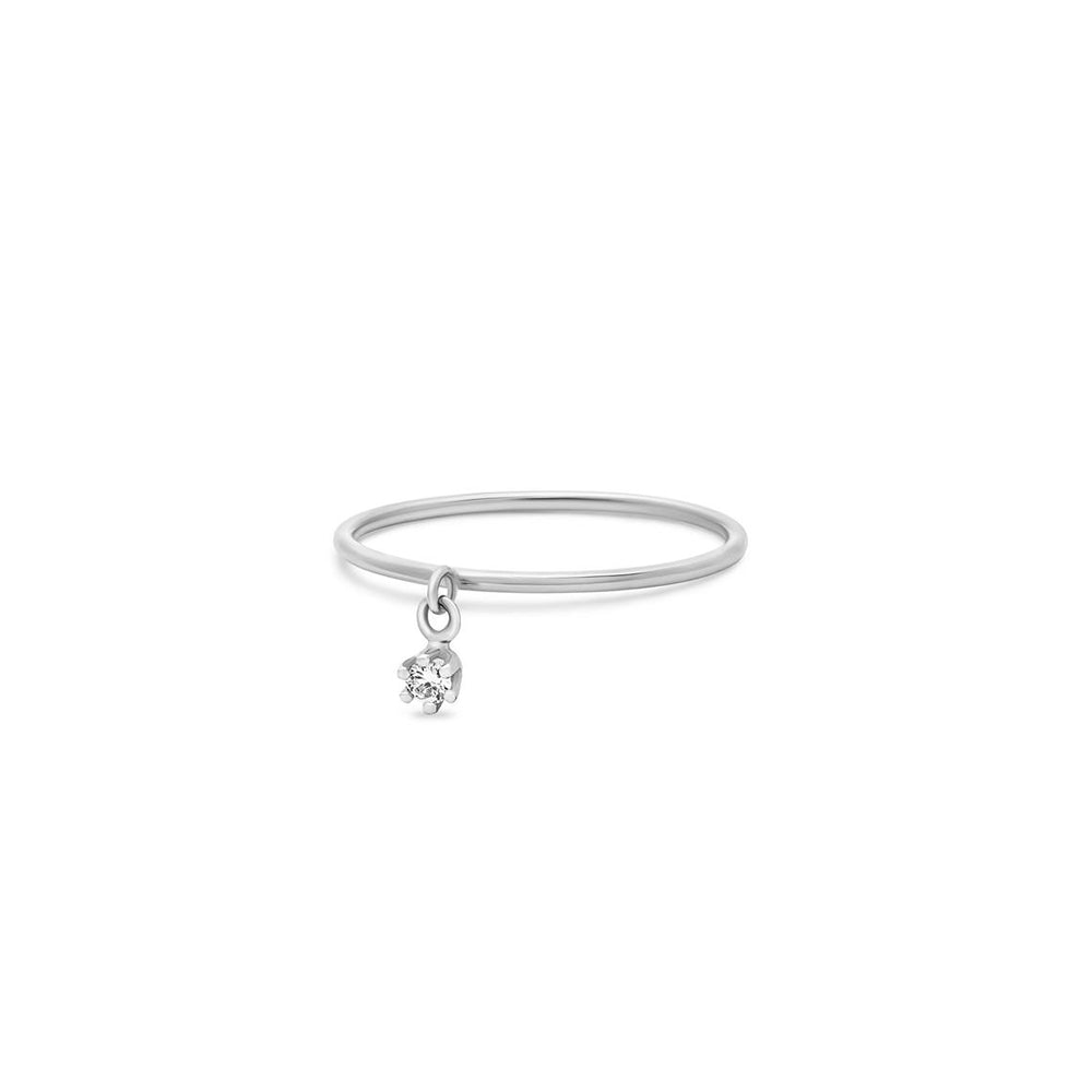Minimalist Diamond Drop Ring
