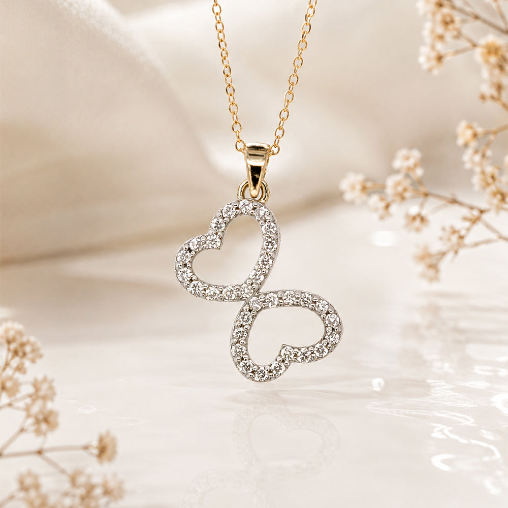 Dainty Diamond Butterfly Necklace