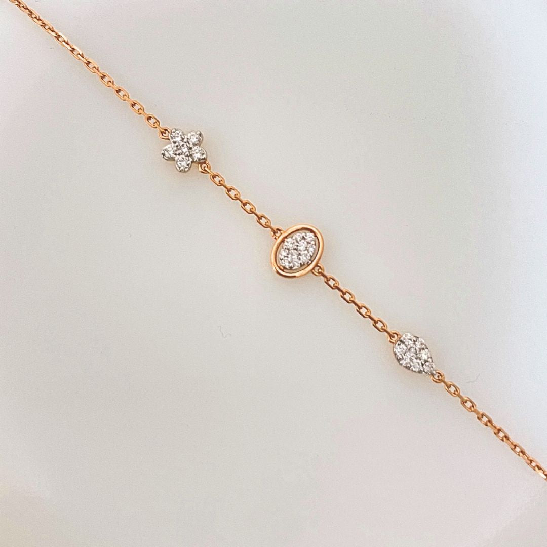Delicate Rose Gold Diamond Bracelet