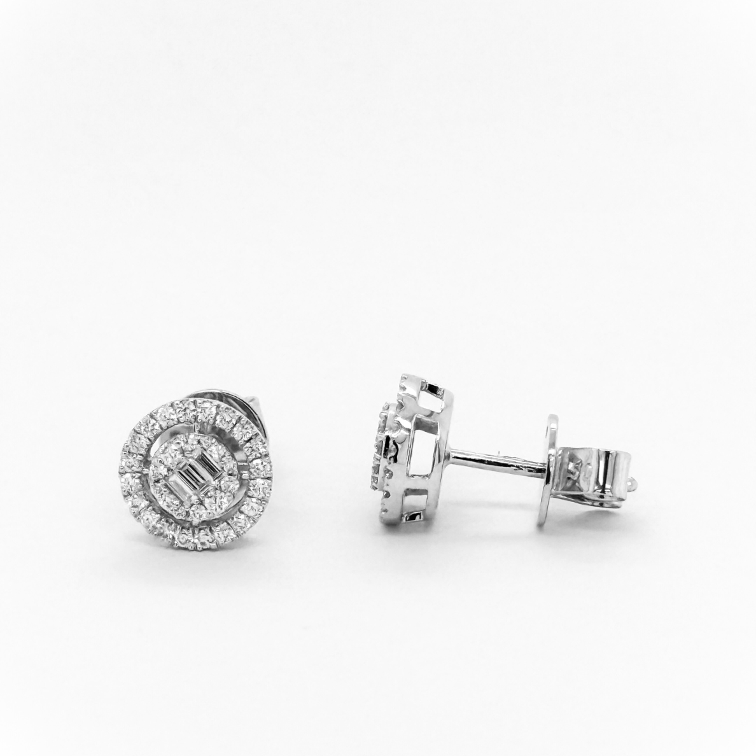 Baguette Diamond Stud Earrings