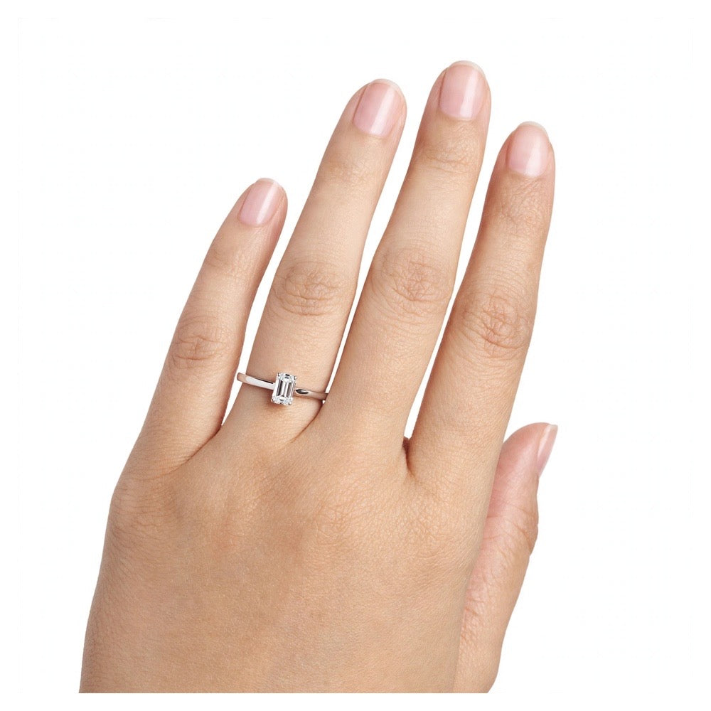Half Carat Emerald Engagement Ring