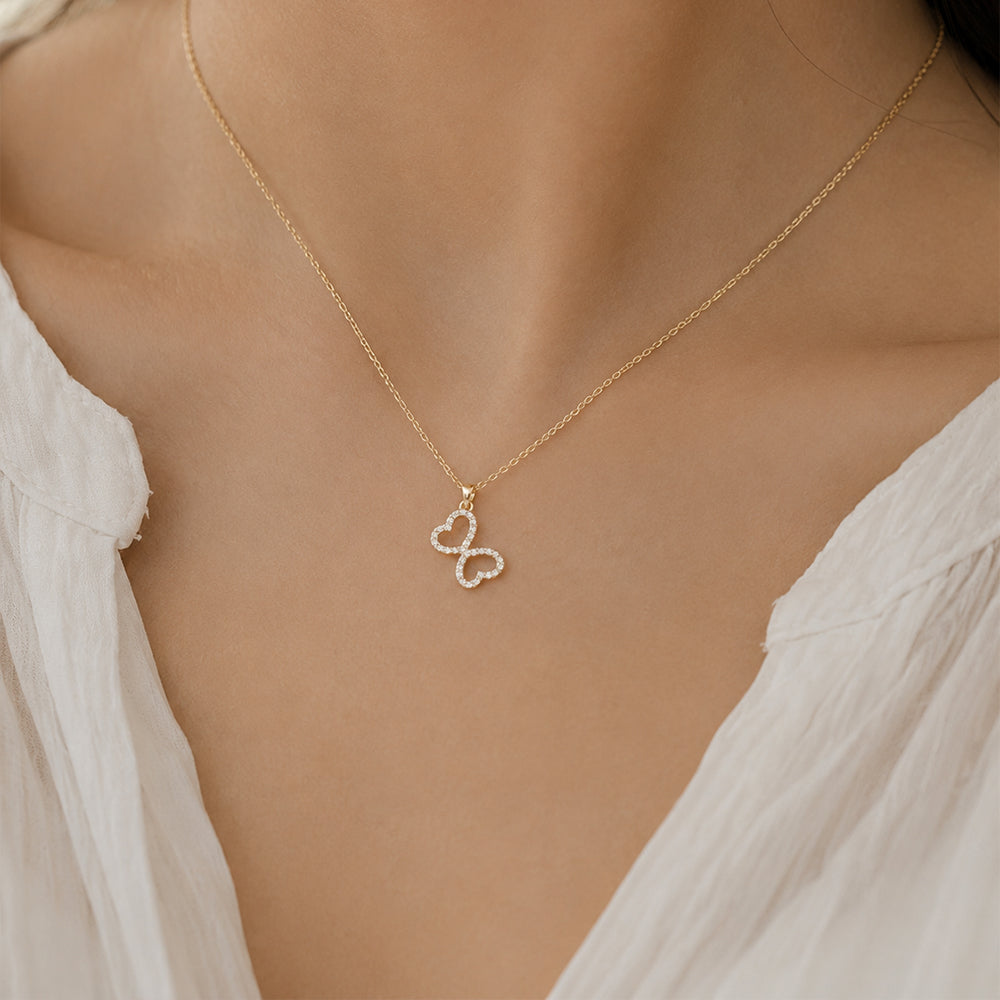 Dainty Diamond Butterfly Necklace