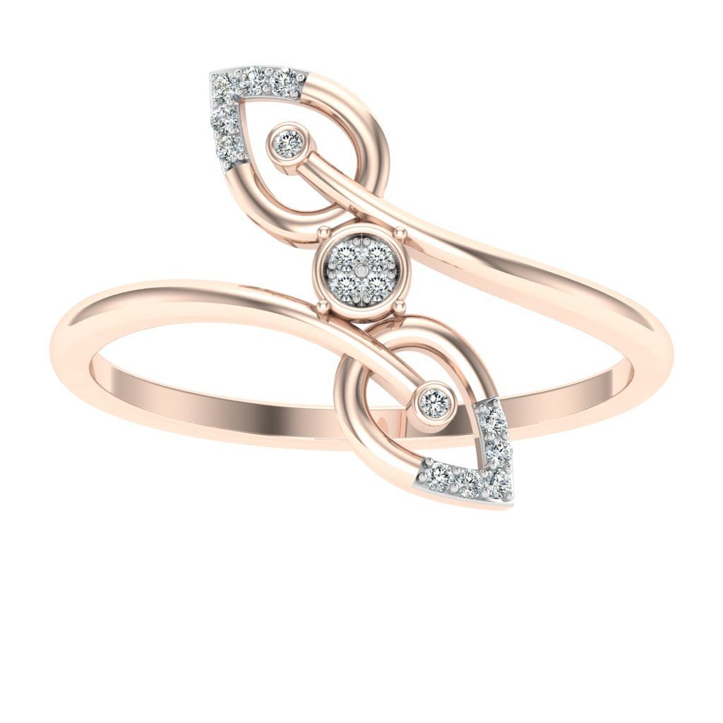 Golden Leaf Diamond Ring