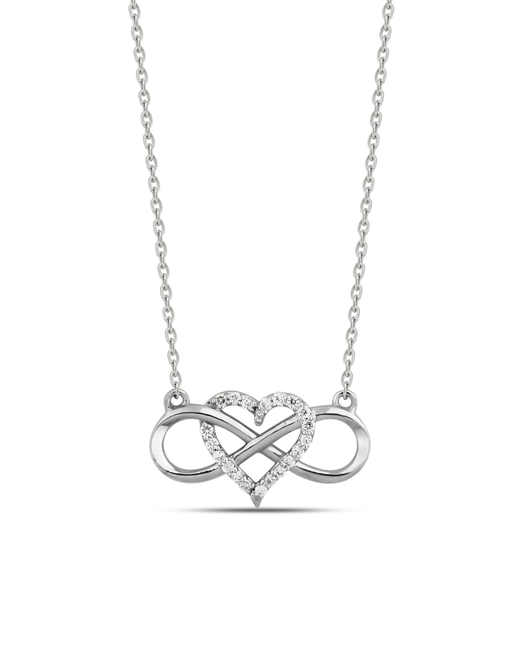 Infinty Heart Lock Diamond Necklace